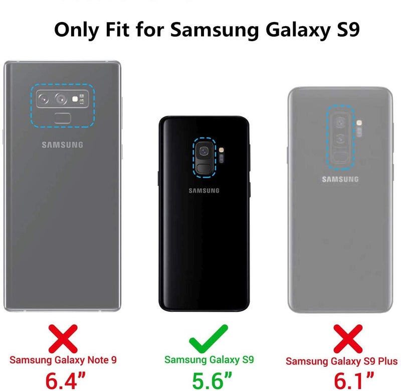 iCoverCase for Samsung Galaxy S9 Wallet Case, Premium PU Magnetic Leather Card Slots Holder Carry Kickstand Feature Flip Cover Case for Galaxy S9 (Dark Gray) - Image 2